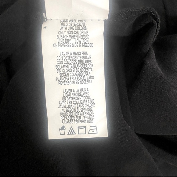 Nik and Nash Comfy Black Long Sleeve Dress Size Large White Line V-Neck Made USA - Picture 8 of 8